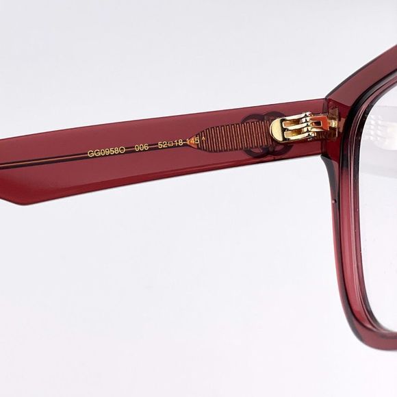 Gucci GG0958O 006 Eyeglasses Burgundy Square Unisex - Picture 6 of 10